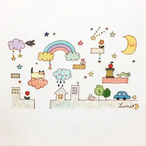 手帐素材小清新简笔画