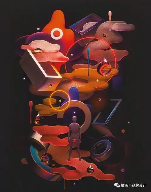 伪3d风格插画(3d插画他用3d创造了充满活力的三维梦境)(49)