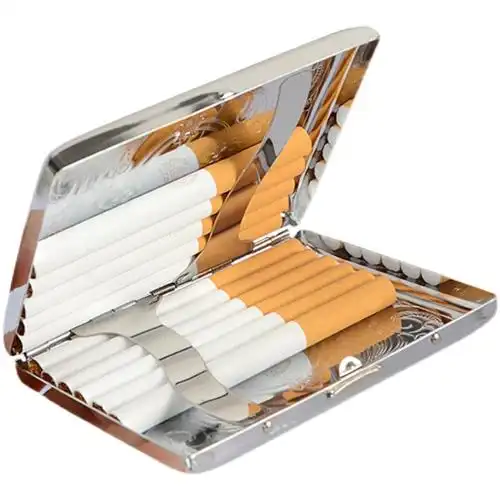 装烟烟盒20支便携男士烟套盒硬盒金属防水水烟烟盒