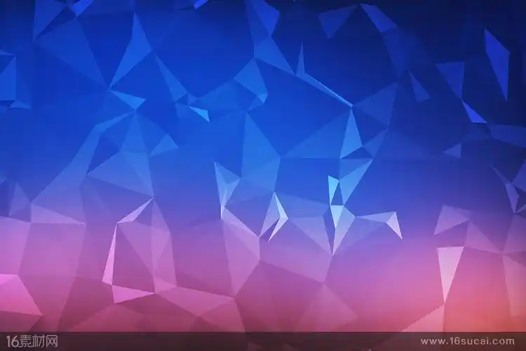 红蓝渐变低多边形高清图片