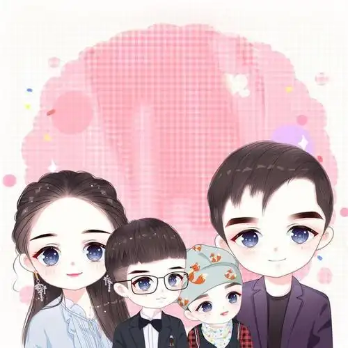 全家福手绘头像个性一家三口四口五口微信头像