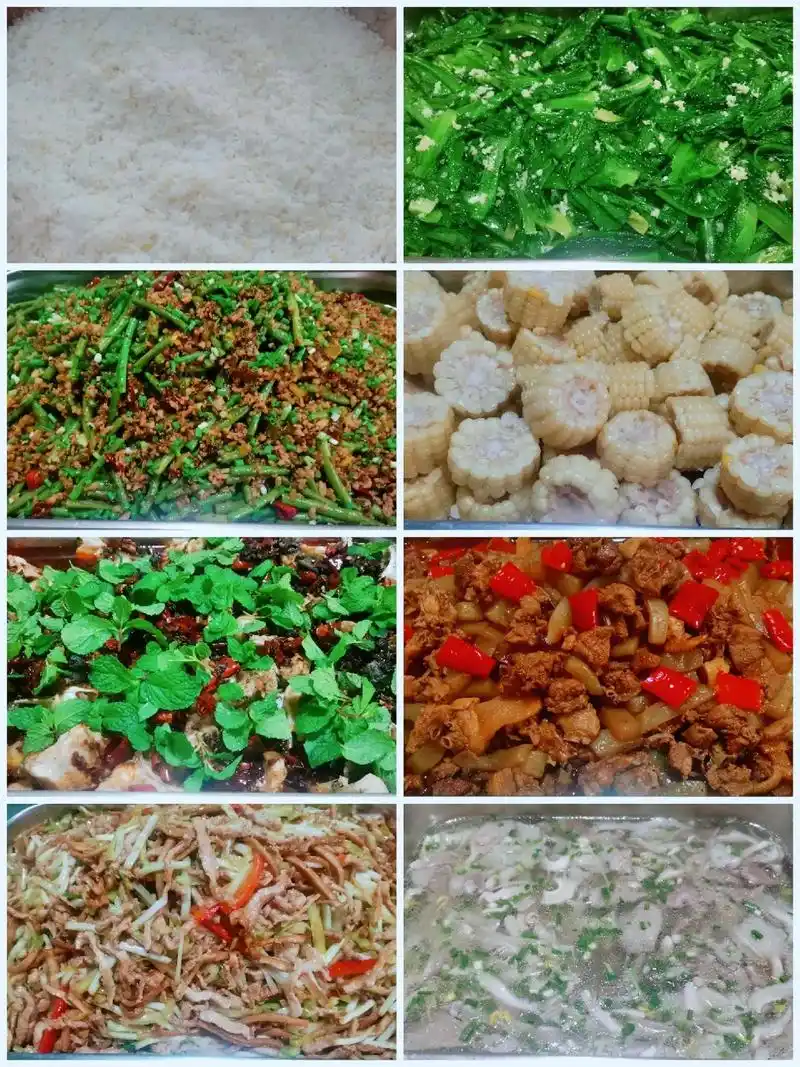 上周一菜谱和图片 食堂工作自助餐(150人)#记录真实生活  - 抖音