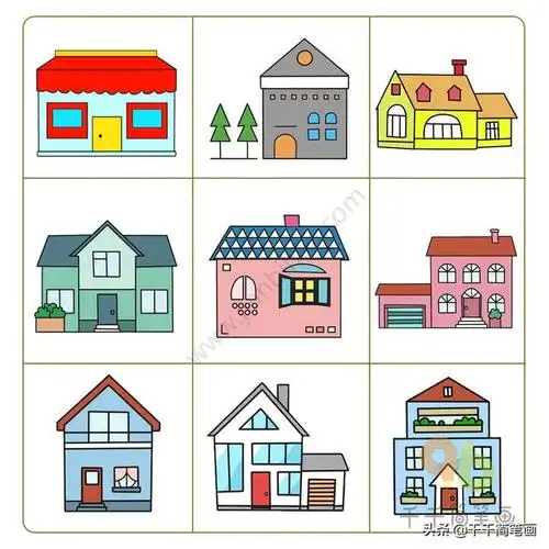 房子简笔画的各种画法,小朋友们可以试试,超简单的