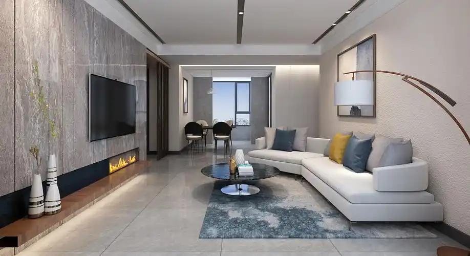 寺河嘉园 - 现代风格三室二厅一卫装修效果图 - ***天设计效果图 - 每