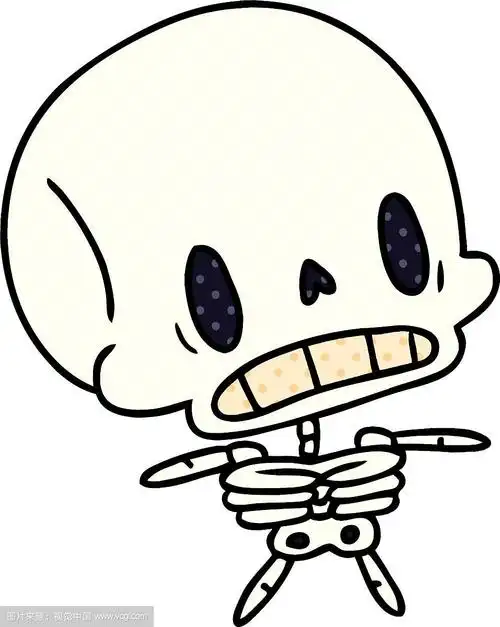 卡通可爱可爱的骷髅