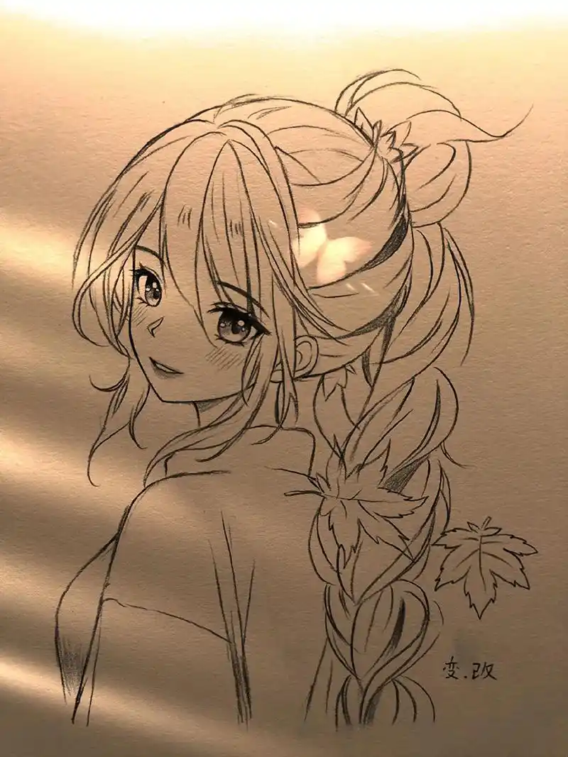 女生绘画过程图.今年冬天陪着我过吧 #临摹 #绘画过程分享 - 抖音