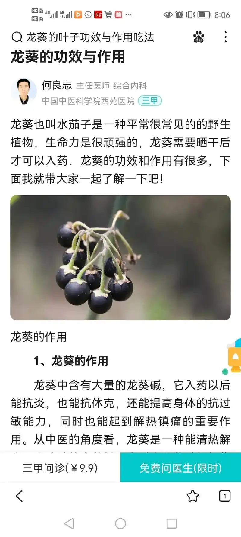 全部视频图片问答文库 龙葵的叶子功效与作用吃法 水肿有很好的 - 抖