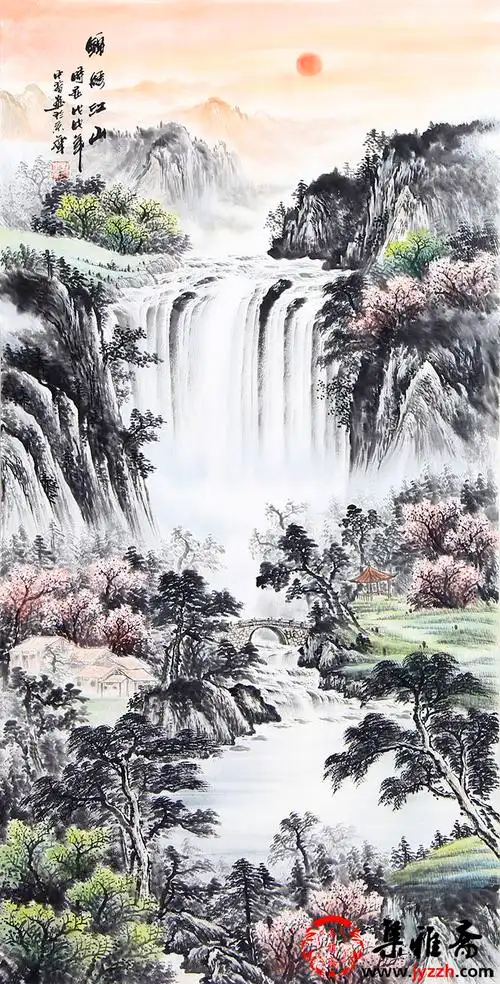 旺风水的山水画,招财又纳福!_作品