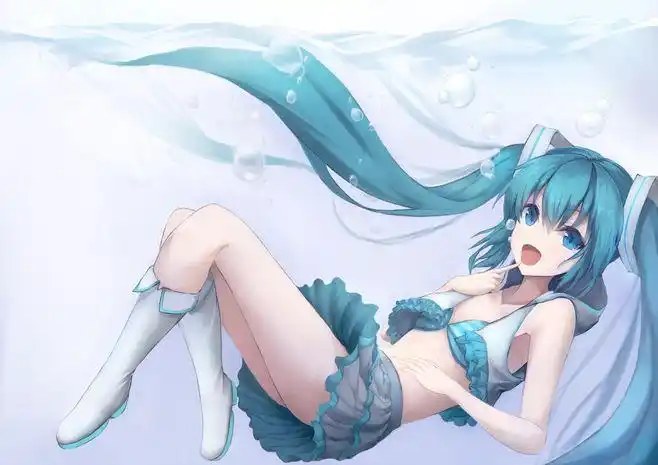 aqua_eyes aqua_hair boots bubbles hatsune_miku k