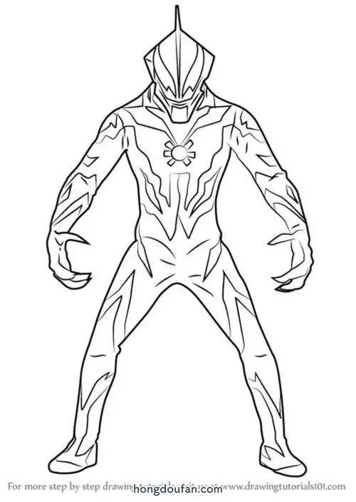 简笔画帅气的欧布奥特曼儿童卡通简笔画欧布之王怎么画简笔画奥特之父