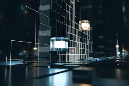 蓝色科技感线条图片