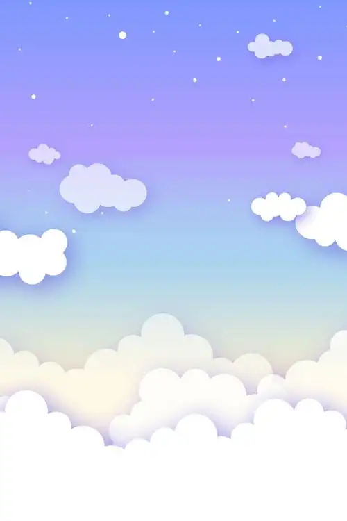卡通梦幻云朵紫色背景素材
