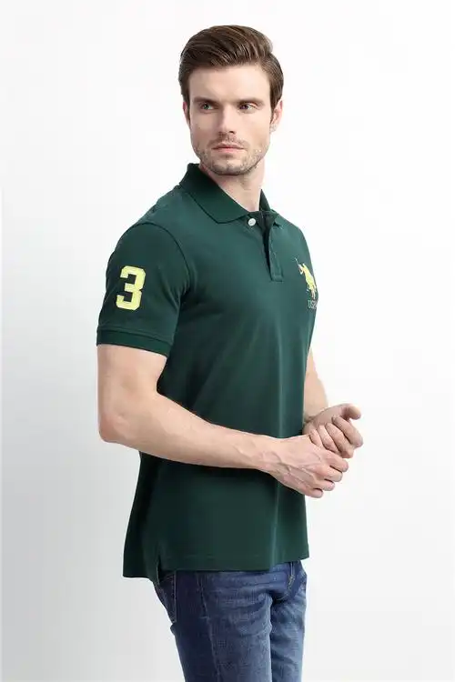 assn美国马球协会夏季男士短袖t恤翻领polo衫纯色时尚休闲男士t恤