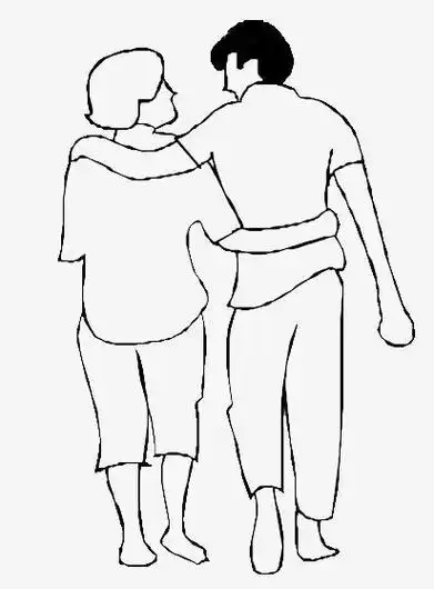 五个人的背影简笔画