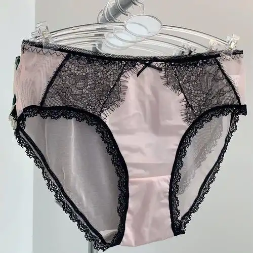 女生仿丝绸面料速干透气中腰女士三角裤速干性感绸缎内裤