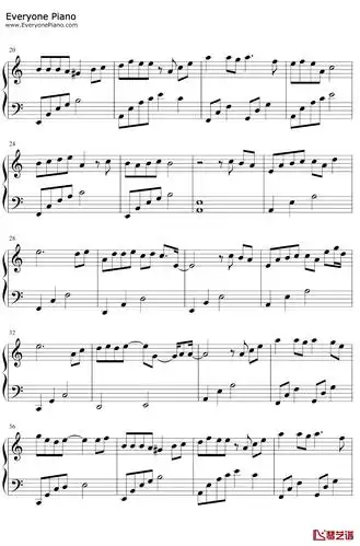 借钢琴谱毛不易c调简单版