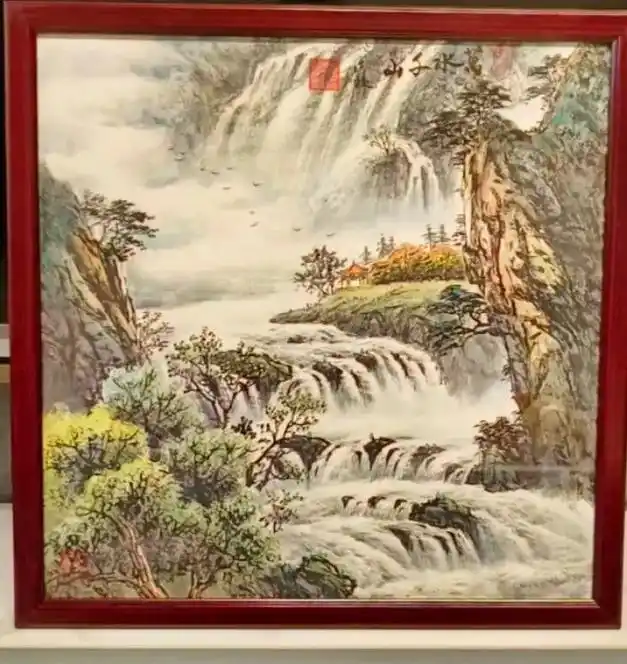 大师制作,太漂亮了#书画欣赏 #花开富贵好运来 #山水画 # - 抖音