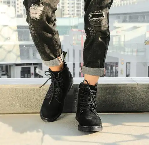 春秋款军靴男特种兵真皮靴军鞋马丁靴男士作战靴钢头钢底男靴子潮