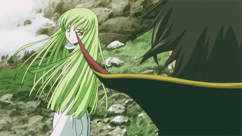 绿头发美女gif眼神gif风吹动头发gif