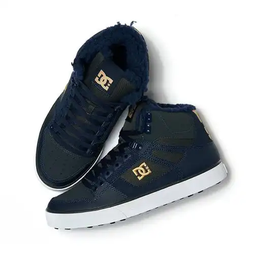 潮牌集合店-dcshoecousa男子dc pure金属logo果冻底高帮全皮滑板鞋