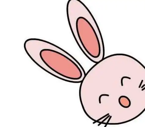 卡通兔子带色简笔画大图