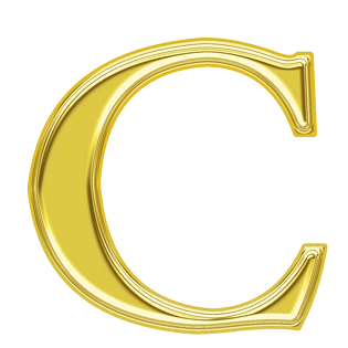 金色金属质感字母c