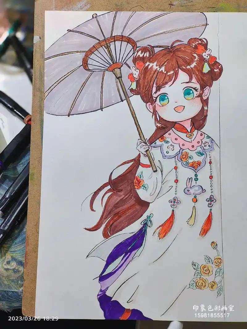 古风动漫人物马克笔画.给学生画的课件,马克笔动漫人物,画面尽 - 抖音