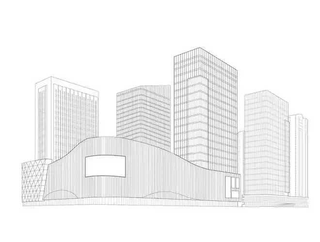 城市建筑线条简笔画