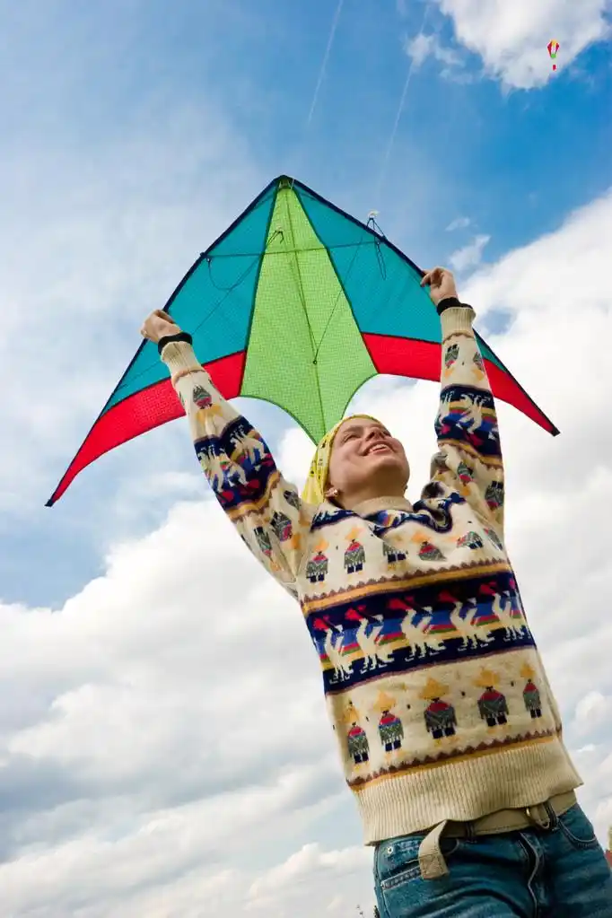 放风筝,年轻女子飞行风筝