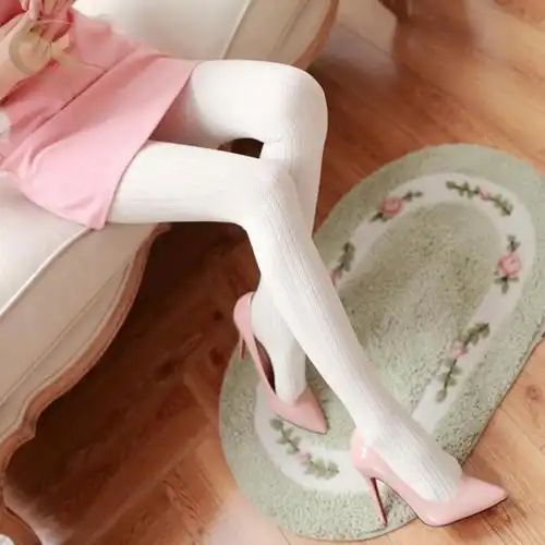 财俊橦新品白丝袜萝莉丝袜可爱萝莉日系春秋长袜甜美白色连裤袜可爱