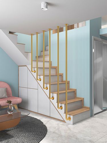 楼梯扶手护栏现代简约网吧餐厅室内靠墙家用儿童楼梯扶手