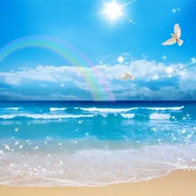 最美海景头像唯美静谧的沙滩海滩风景图片