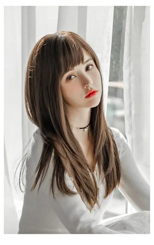 假发女中长发自然圆脸2020新款长直发日常韩式发型jk全头套式 【周年