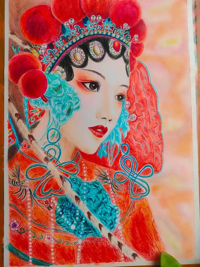 彩铅画花旦武旦.打卡彩铅画,彩铅画古风花旦武旦#彩铅手绘 # - 抖音