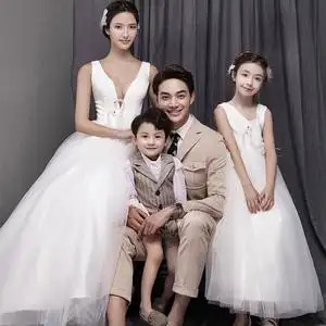 影楼亲子装儿童摄影服装一家四口全家福艺术拍照写真衣服1人付款445