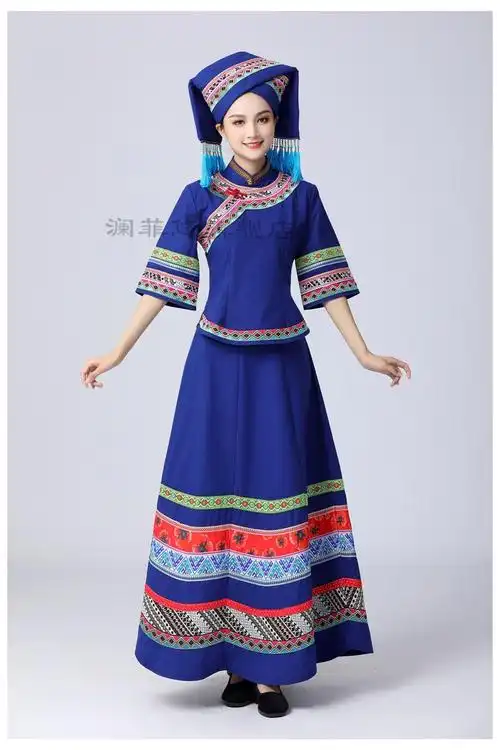 【传统服装】广西壮族服装女成人少数民族演出服景颇族高山族三月三节
