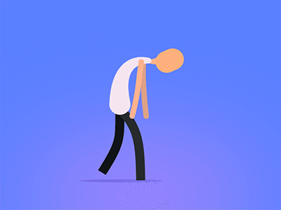 动效动画卡通走路颓废