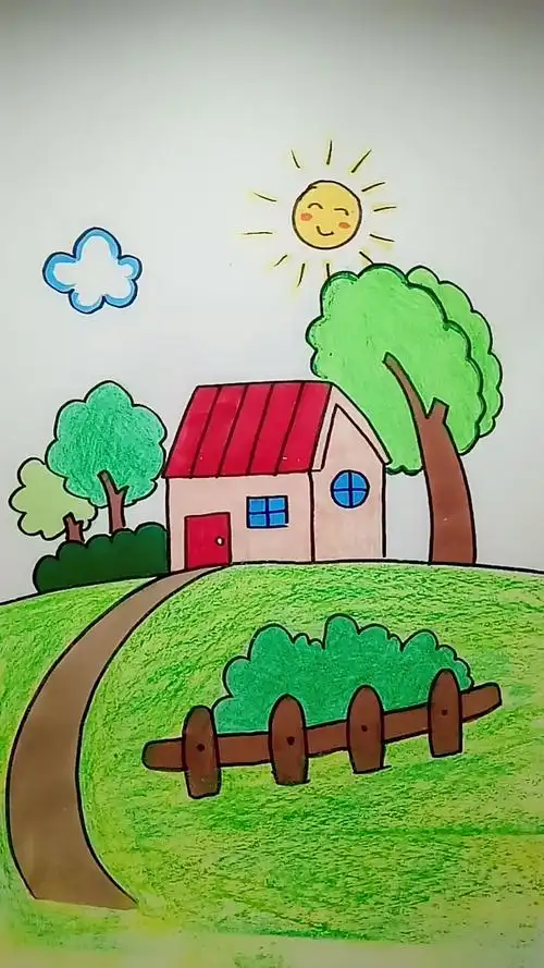 简笔画#简笔画一座小房子