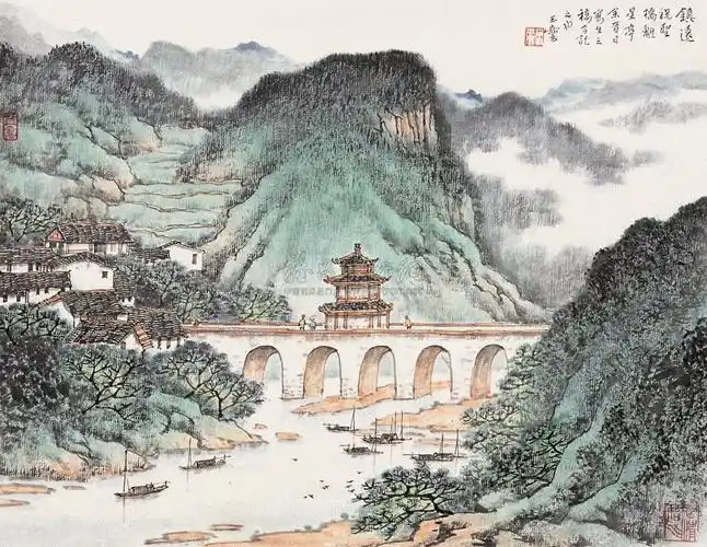 【镇远祝圣桥 镜心 设色纸本】拍卖品_图片_价格_鉴赏_绘画_雅昌艺术