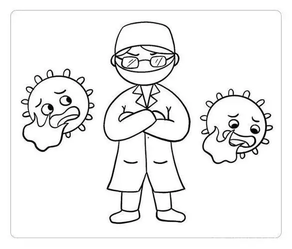 病毒和医生正在治的画简笔画