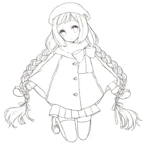 简笔画人物女孩可爱动漫卡通动漫人物简笔画长发女孩简笔画可爱女生简