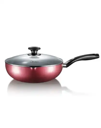 midea/美的炒锅厚底煎炒燃炒无油烟28cm不粘锅cl28j1