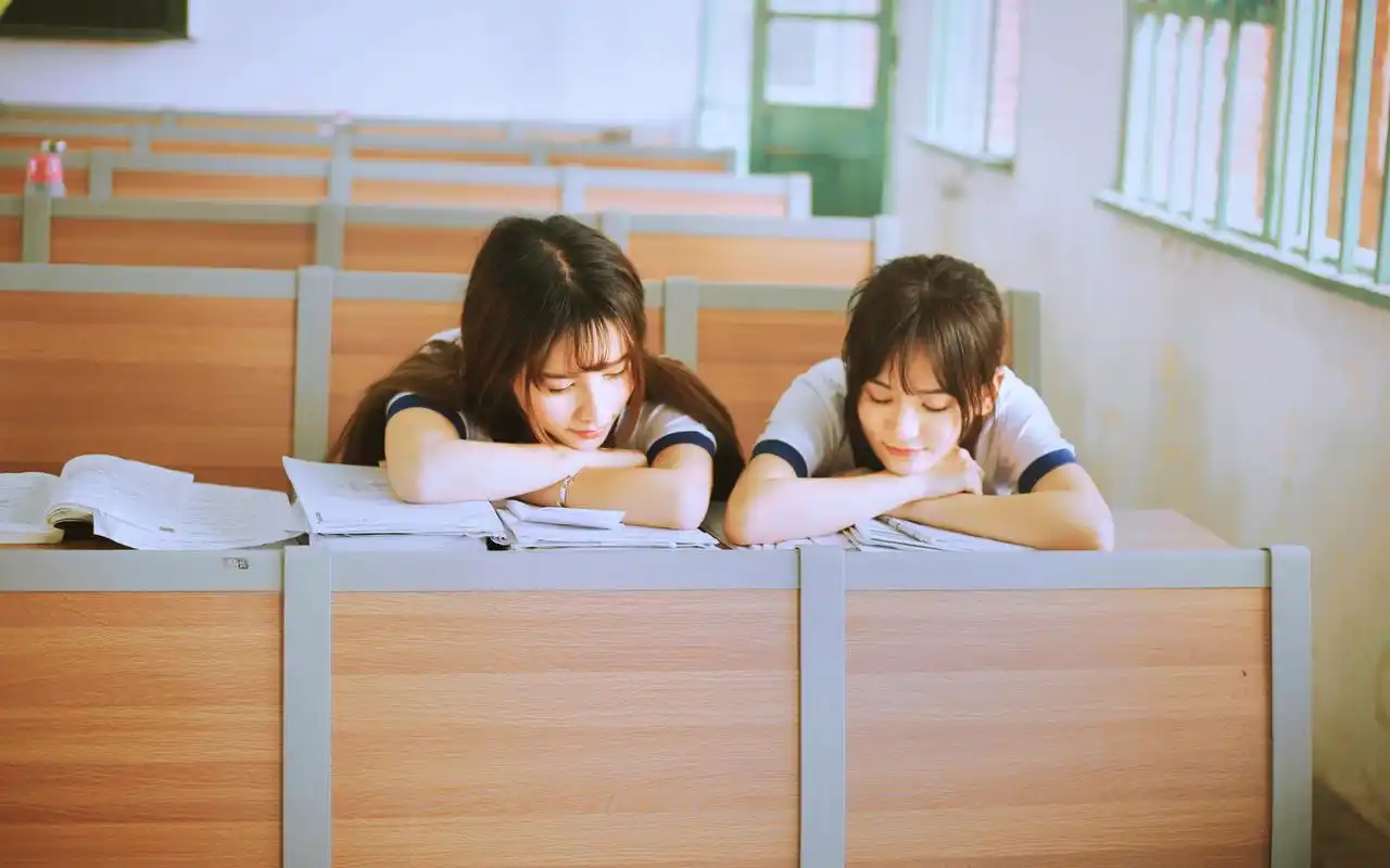 清纯姐妹校园小清新唯美高清壁纸