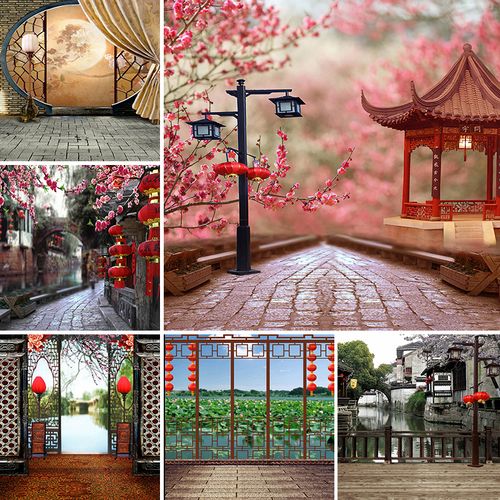 古风古装直播3d立体全家福古风背景抖音直播中国风5d古典背景墙拍照