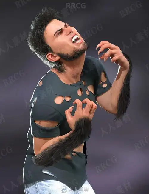 万圣节主题惊悚狼人角色扮演3d模型合集