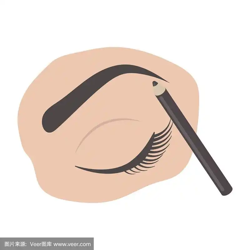 画眉毛图标在卡通风格孤立的白色背景.组成符号股票矢量插图.