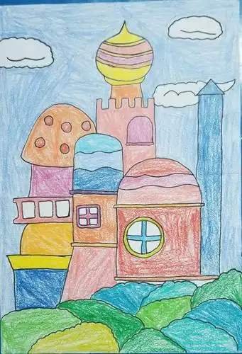 (怡昌学校) 小学美术作品 (梦幻城堡)