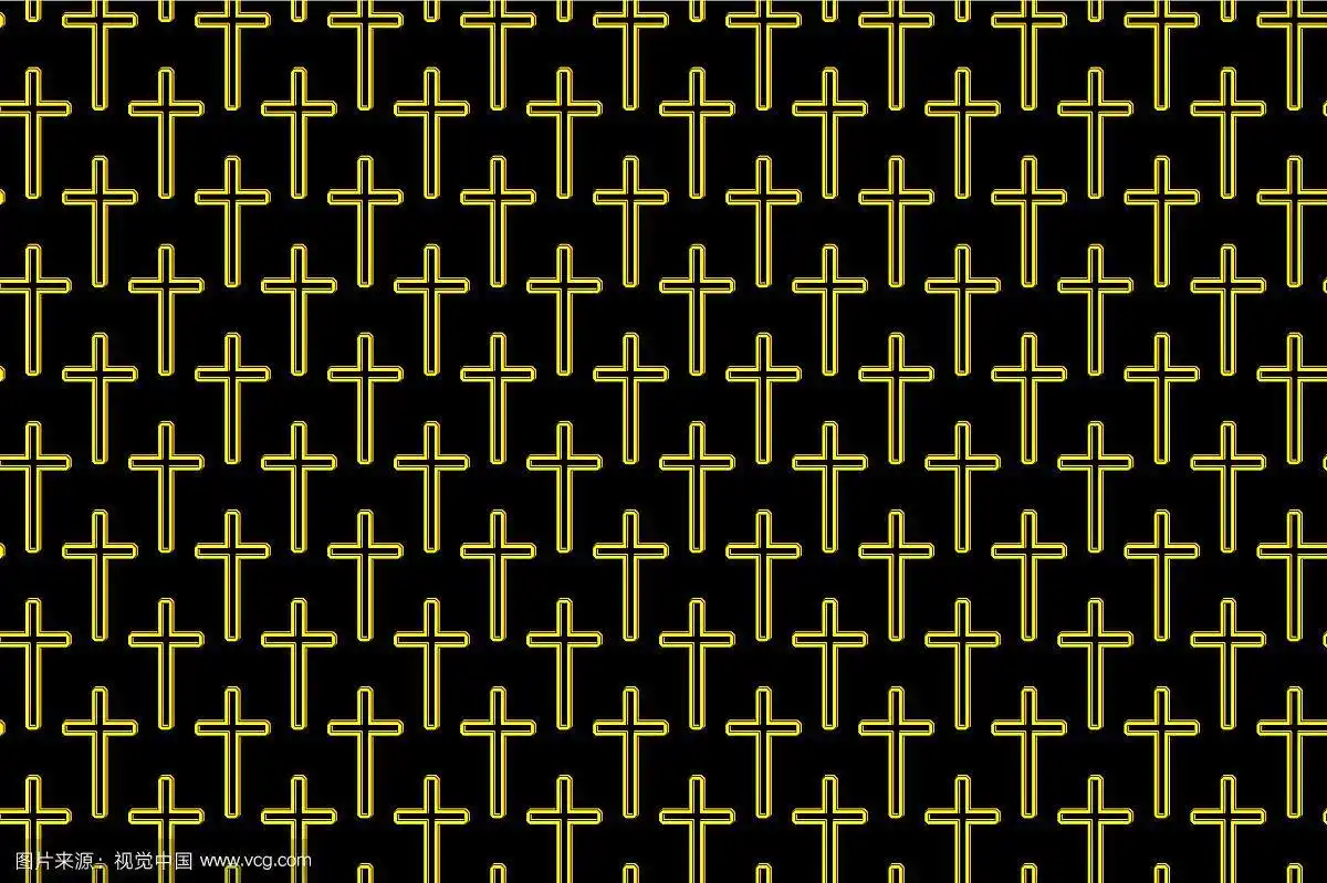 黑色背景上的金色十字架