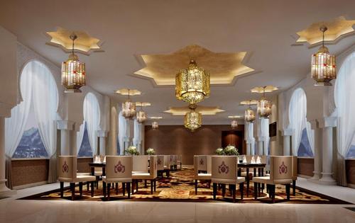 西餐厅设计效果图 餐具厨具西餐桌配餐区酒店西餐厅配餐区餐饮