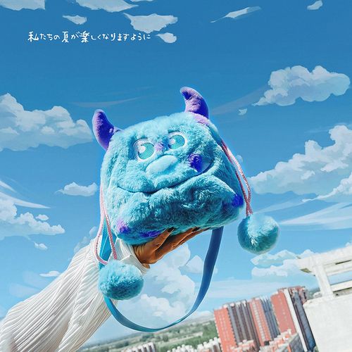 网红毛绒公仔秋冬新款可爱怪物大学苏利文儿童手机动漫单肩斜挎包